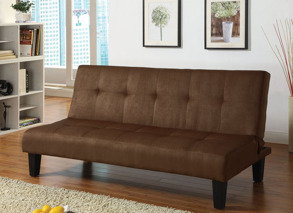 Adjustable Sofa, Chocolate Microfiber - Wood, Mfb, Fireproof Foam Chocolate Mfb