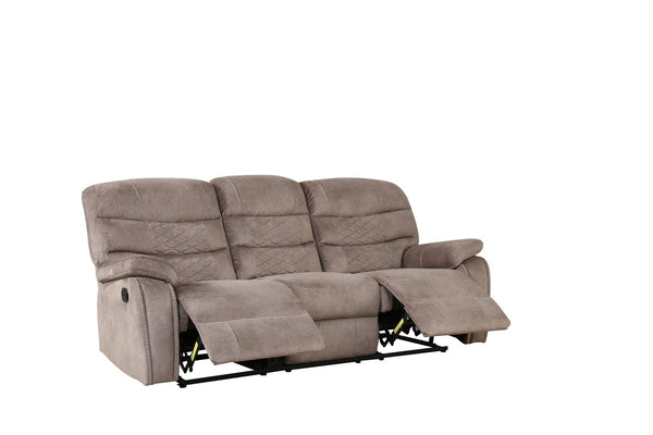 Light Brown Microfiber Reclining Sofa