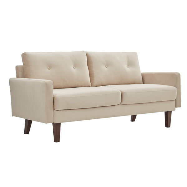 Beige Velvet Modern Tufted Modular Sofa