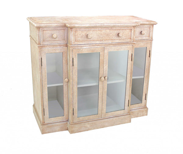 14 x 42 x 34 Beige Vintage French Style Distressed - Hallway Cabinet