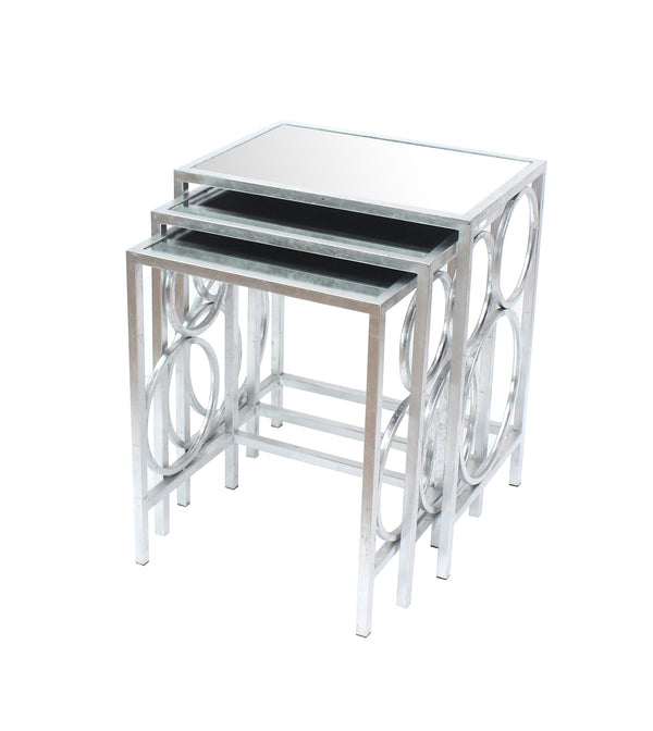 Silver 3 Piece Nesting Table Set