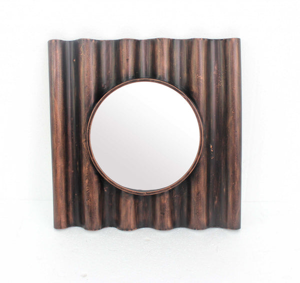 24 x 24 x 3 Bronze Panpipe-Like Wooden Cosmetic - Mirror