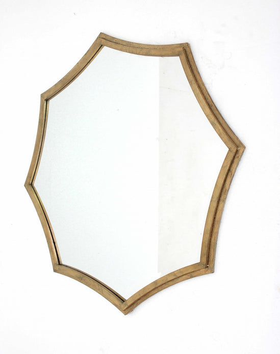 33 x 33 x 1 Gold Curved Hexagon Frame  Cosmetic Mirror