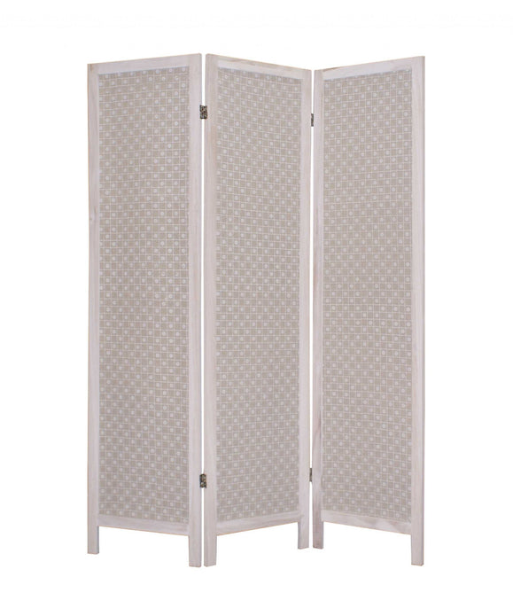 1 x 48 x 67 Beige Wood & Fabric - Screen