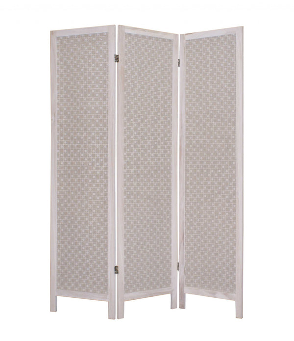 1 x 48 x 67 Beige Wood & Fabric - Screen