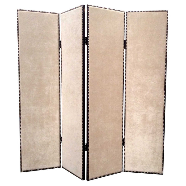 1 x 84 x 84 Beige Wood & Fabric Chateau  Screen