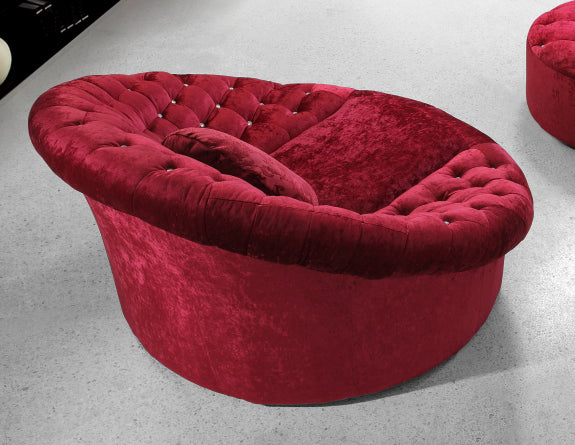 17' Red Velour and MDF Sofa Chair