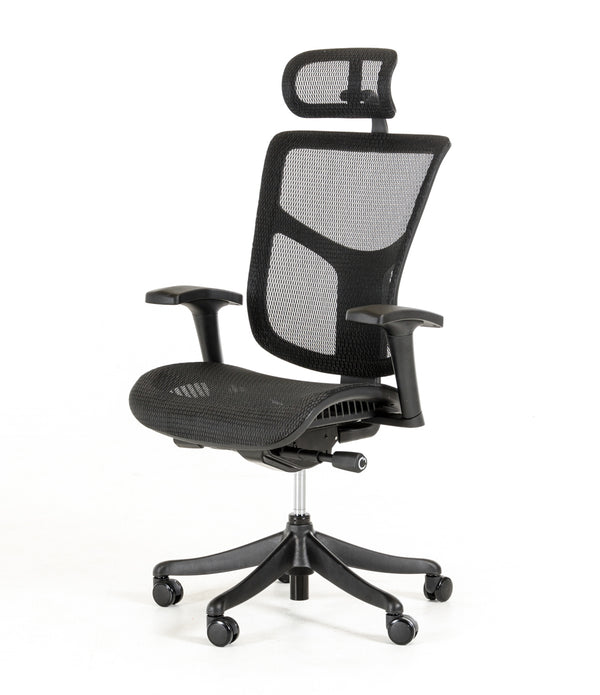 52' Black Plastic and Aluminum Office Chair