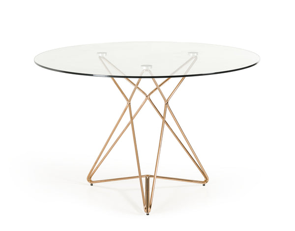 30' Glass and Steel Round Dining Table