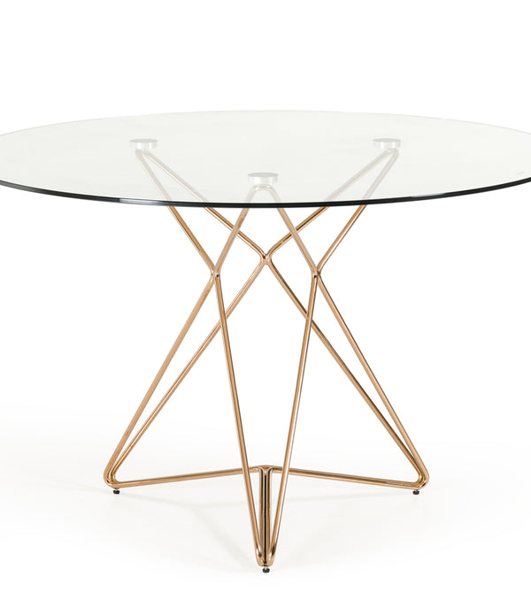 30' Glass and Steel Round Dining Table