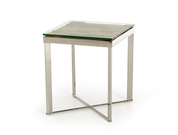 22' Mosaic Wood  Steel  and Glass End Table