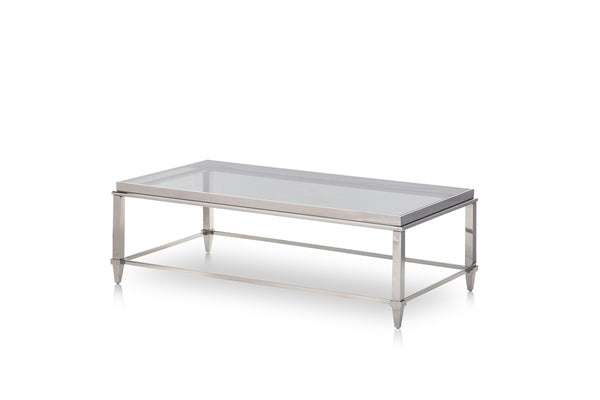 18' Steel and Glass Coffee Table