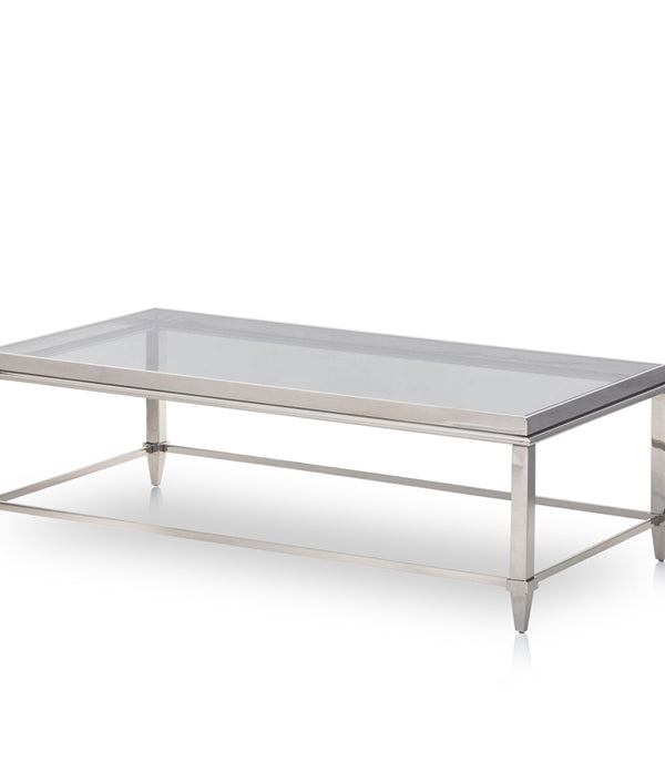 18' Steel and Glass Coffee Table