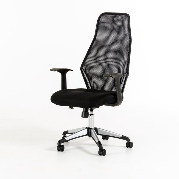 48' Black Plastic and Steel Office Chair