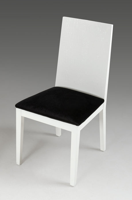 Two 36' White Fabric Dining Chairs