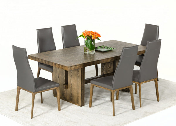 30' White Wash Oak Veneer Dining Table