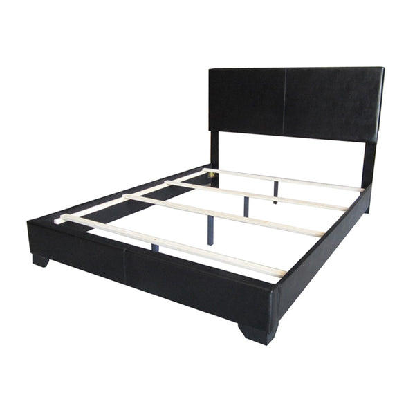 86' X 63' X 47' Queen Black Pu Panel Bed