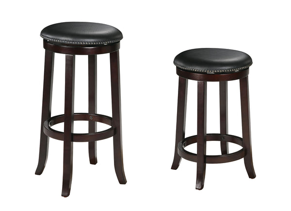 Chelsea Bar Stool with Swivel (Set-2), PU & Espresso