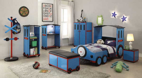 Desk, Blue/Red & Black Train - Metal, MDF, PVC, Blue/Red & Black Train