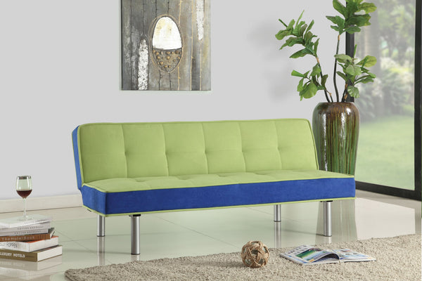 66' X 18' X 29' Green And Blue Flannel Adjustable Couch