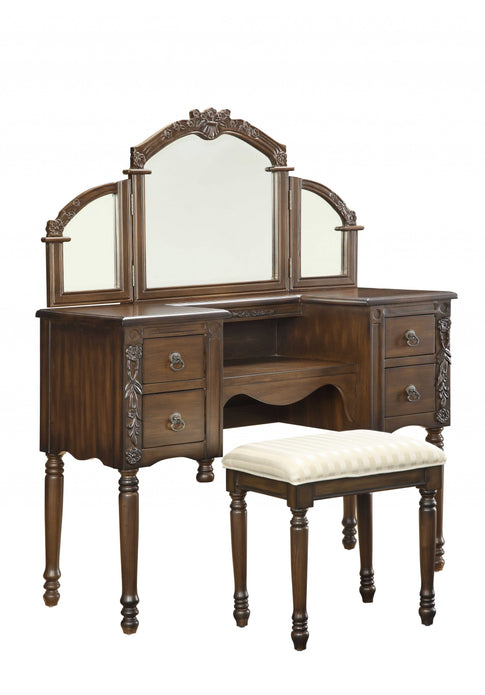 Ashton Vanity Desk & Stool, Oak