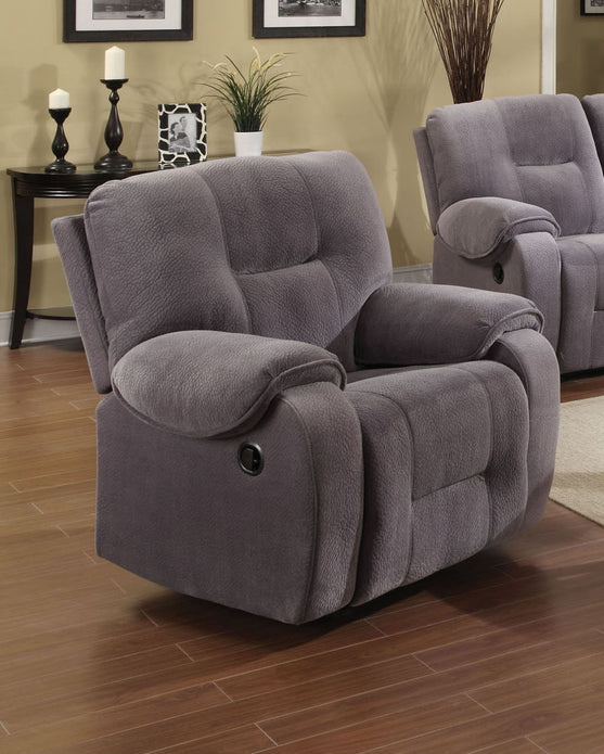 Recliner, Light Gray Champion - Champion Fabric, Wood Fra Light Gray Champion