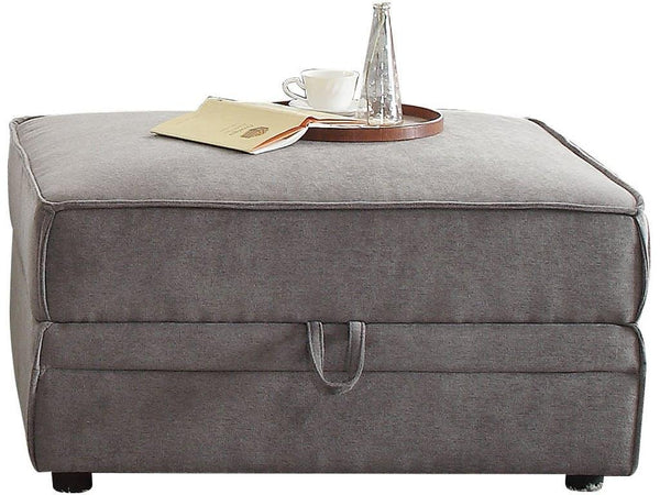 30' X 34' X 19' Gray Velvet Ottoman With Storage