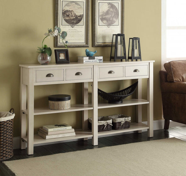 72' X 12' X 35' Cream Wooden Console Table