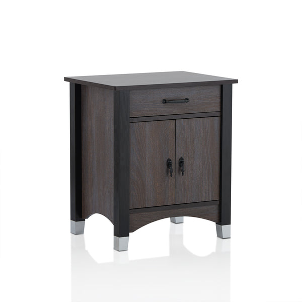 Gray Oak Wood Finish Rectangular Night Stand