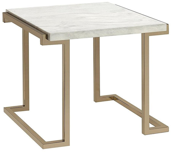 24' X 22' X 22'Faux Marble Champagne End Table