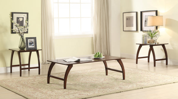 3 Piece Pack Coffee and End Table Set in Walnut - MDF Walnut