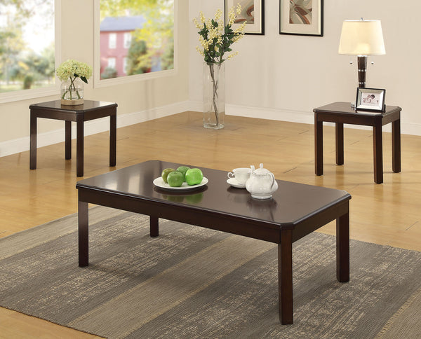 3 Piece Pack Coffee and End Table Set in Walnut - MDF Walnut