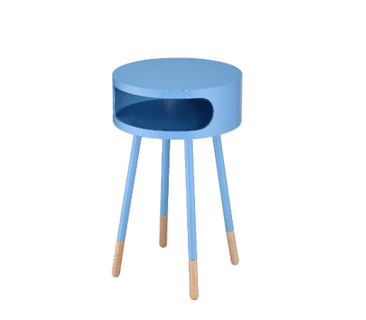 Bentwood Light Blue Retro Round Wooden End Table