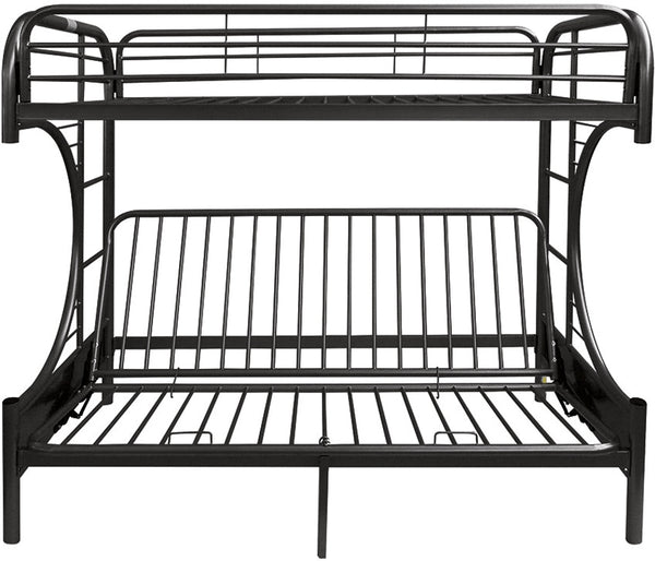 78' X 41' X 65' Twin Over Full Black Metal Tube Futon Bunk Bed