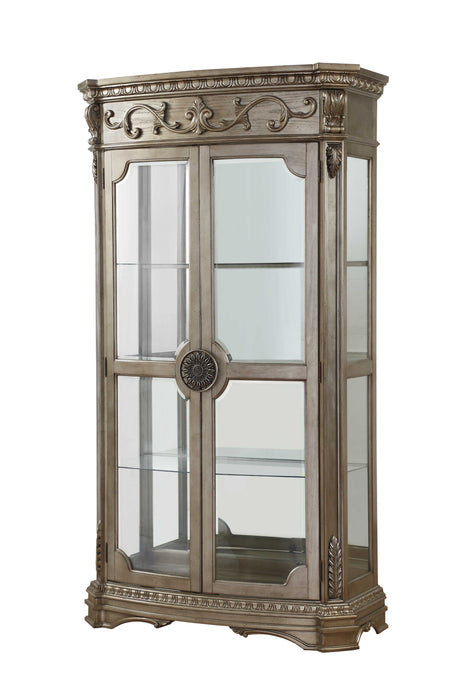 47' X 21' X 84' Antique Champagne Curio Cabinet