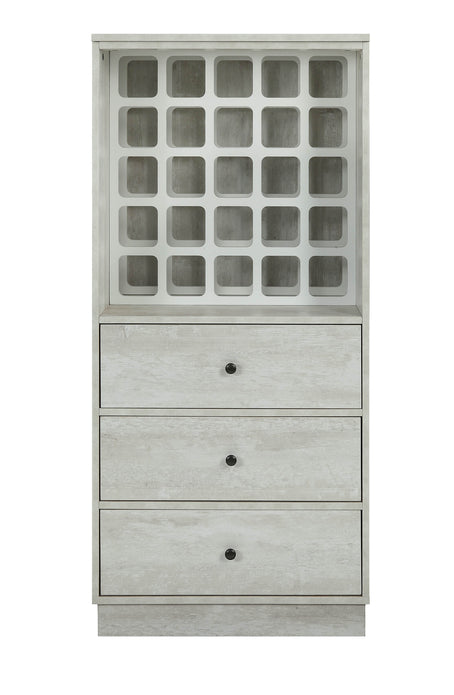 24" X 20" X 52" Wine Cabinet In Antique White - Mdf