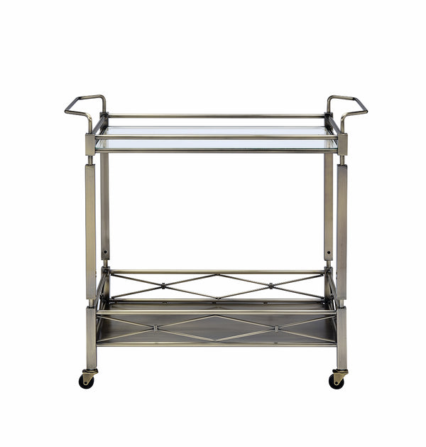 32' X 16' X 30' Antique Brass Metal Serving Cart