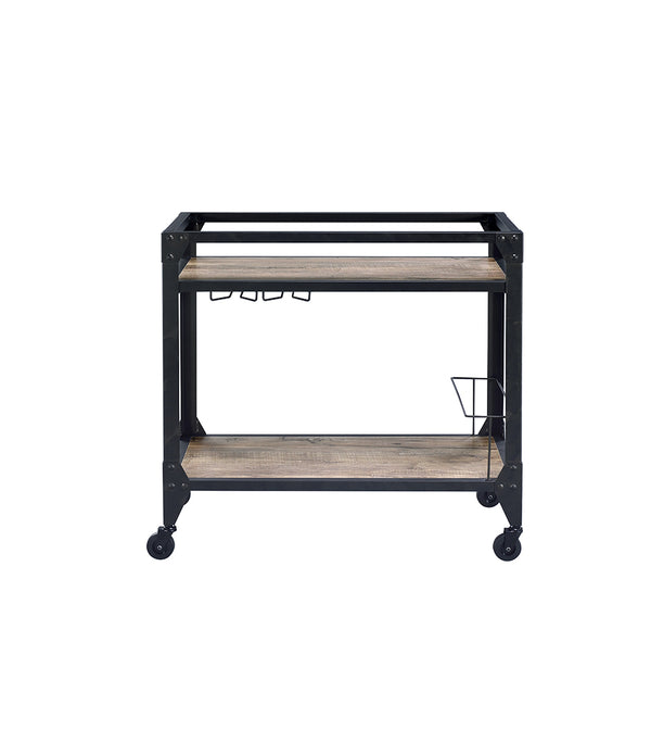 32' X 16' X 31' Black Metal Serving Cart