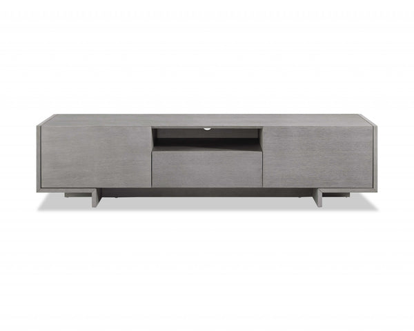 Tv Unit One Middle Drawer And 2 Lid Doors On The Sides All In Grey Oak Venee