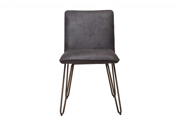 Slate Gray Faux Leather Dining or Side Chair