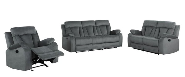 120" Modern Grey Fabric Sofa Set