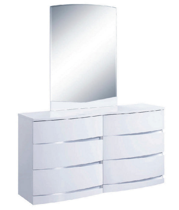 32" Exquisite White High Gloss Dresser