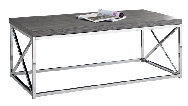 X Trestle Gray and Chrome Coffee Table