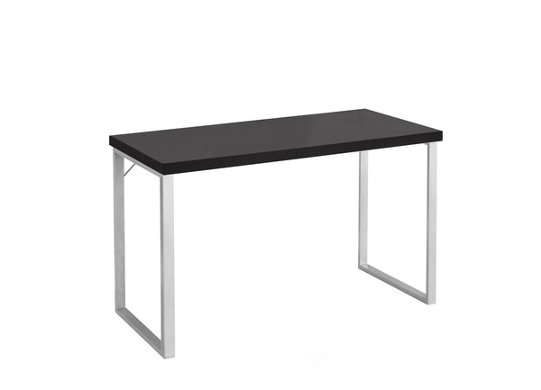 23.75" x 47.25" x 30" Cappuccino Silver Particle Board Hollow Core Metal  Computer Desk