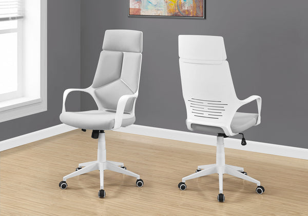 45.75" Foam  White Polypropylene  MDF  and Metal High Back Office Chair