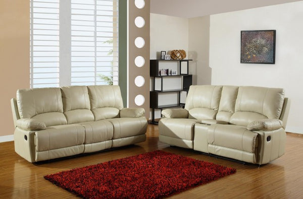 76'' X 40''  X 41'' Modern Beige Sofa With Console Loveseat