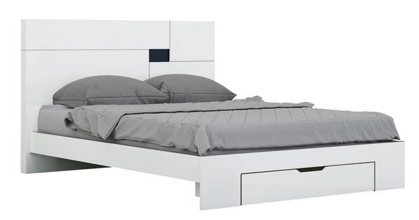 72" X 85"  X 43" 4pc California King Modern White High Gloss Bedrooom Set