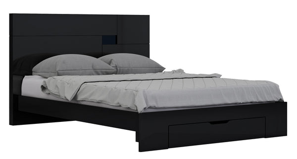 79" X 80"  X 43" 4pc Eastern King Modern Black High Gloss Bedroom Set