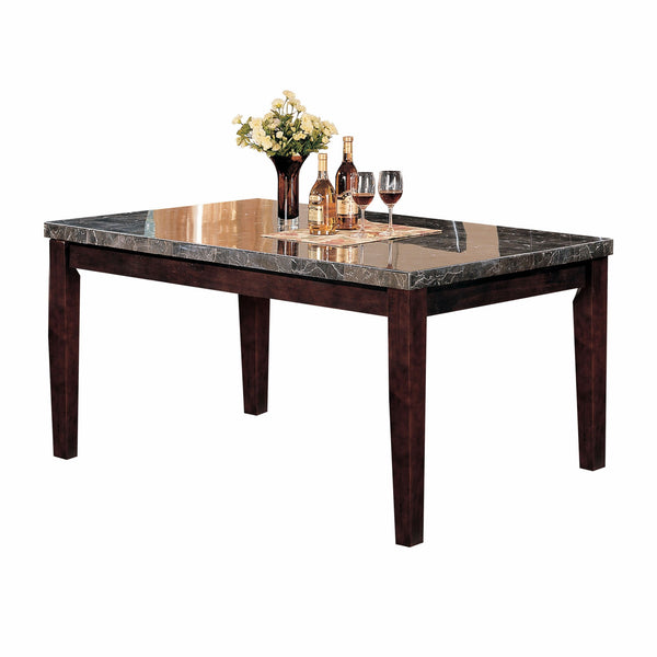 38' X 64' X 31' Black Marble Walnut Wood Dining Table