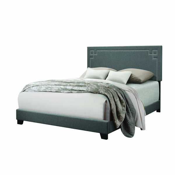 Contemporary Gray Upholstered Queen Bed Frame